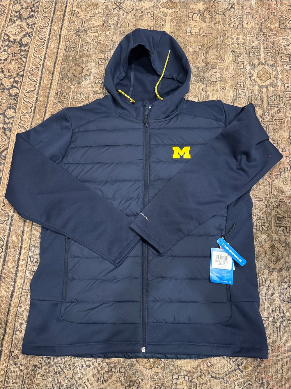 University of Michigan Logo Navy Hooded Puffer Jacket